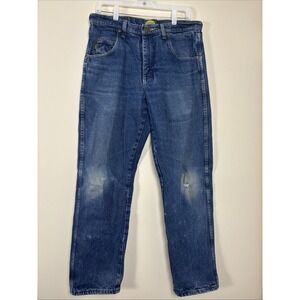 Cabela's Flannel Lined Jeans Men's 33x32 Vintage Workwear Plaid Denim